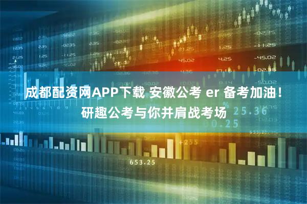 成都配资网APP下载 安徽公考 er 备考加油！研趣公考与你并肩战考场